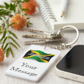 Jamaica Waving Flag Sleutelhanger (Voorkant Rechts)