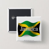 Jamaica Waving Flag Vierkante Button 5,1 Cm (Voorkant /achterkant)