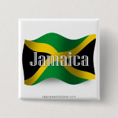 Jamaica Waving Flag Vierkante Button 5,1 Cm (Voorkant)