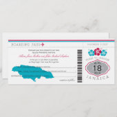 Jamaica Wedding Boarding Pass Kaart (Voorkant / Achterkant)