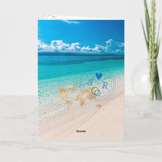 Jamaica Wedding Destination Passport Map Invitati (Achterkant)