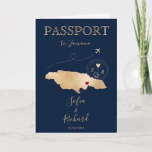 Jamaica Wedding Destination Passport Uitnodiging