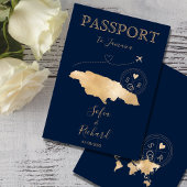 Jamaica Wedding Destination Passport Uitnodiging