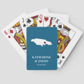 Jamaica Wedding Favor Deck of Cards, Eiland Kaart (Achterkant)