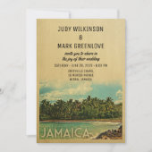 Jamaica Wedding Invitation Middeleeuwen Kaart (Voorkant)