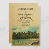 Jamaica Wedding Invitation Middeleeuwen Kaart (Voorkant / Achterkant)