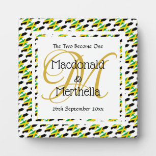 JAMAICA Wedding Keepomwille Gift Custom Monogram Fotoplaat