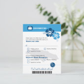 Jamaica Wedding RSVP-bevestiging instapkaart RSVP Kaartje (Staand voorkant)