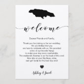 Jamaica Wedding Welcome Letter & Itinerary Programmakaart (Voorkant)