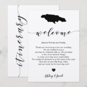 Jamaica Wedding Welcome Letter & Itinerary Programmakaart (Voorkant / Achterkant)