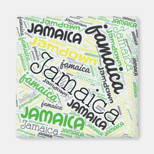 Jamaica Word Cloud Magneet (Voorkant)