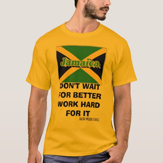 Jamaica WORK HARD T-shirt (Voorkant)