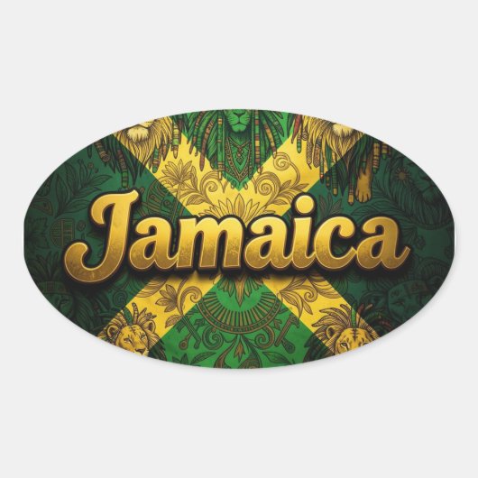 Jamaica ya mon ovale sticker (Voorkant)