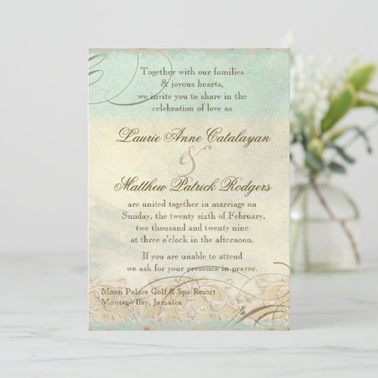 Jamaica Zee Turtle Modern Coastal Ocean Beach Kaart (Staand voorkant)