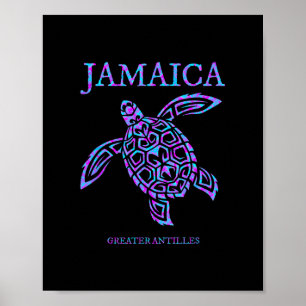 Jamaica Zeeschildpad Jamaica Vrouwen Meisjes Vakan Poster