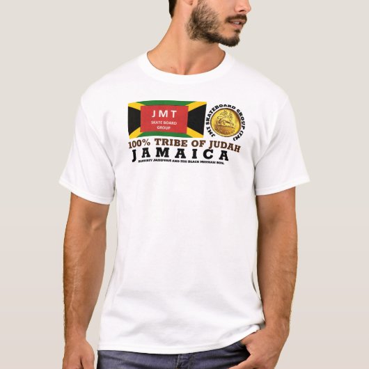JAMAICA /ZWART MESSAGE /JAH Mannen T-shirt (Voorkant)