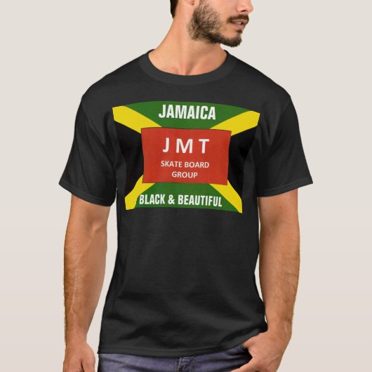 JAMAICA. ZWART & MOOI Basic Donker T-shirt (Voorkant)