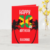 Jamaicaan 40ste verjaardag kaart (Gele Bloem)