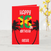 Jamaicaan blij met 16e verjaardag kaart (Gele Bloem)