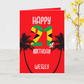 Jamaicaan blij met 21ste verjaardag kaart (Gele Bloem)