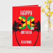 Jamaicaan blij met 30ste verjaardag kaart (Gele Bloem)