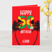 Jamaicaan blij met 50ste verjaardag kaart (Gele Bloem)