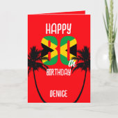 Jamaicaan blij met 80ste verjaardag kaart (Voorkant)