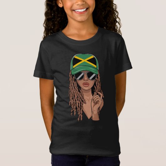 Jamaicaan en Loc'd Up! Trots Jamaicaans haar T-shirt (Voorkant)