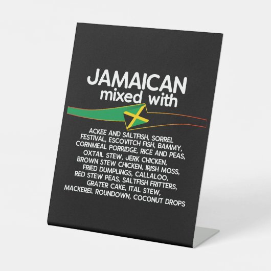 Jamaicaan gemengd met Jamaica Proud Reclamebord Met Voetstuk (Voorkant)