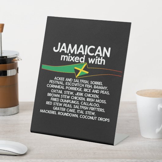 Jamaicaan gemengd met Jamaica Proud Reclamebord Met Voetstuk (Insitu)