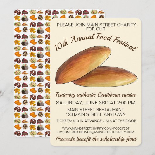 Jamaicaans Caribisch Voedselfestival Bulla Cakes Kaart (Voorkant / Achterkant)