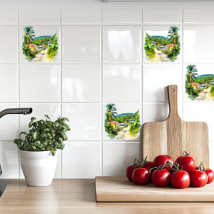 Jamaicaans dorp tegeltje