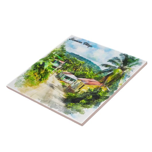 Jamaicaans dorp tegeltje (Zijkant)