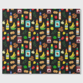 Jamaicaans eten en kruiden verjaardag cadeaupapier (Vlak)