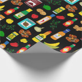 Jamaicaans eten en kruiden verjaardag cadeaupapier (Hoek)