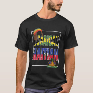 Jamaicaans Haïtiaans Vlag Shirt Half Jamaicaans Ha