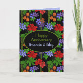 Jamaicaans Jubileum van tropische palmen en bloeme Kaart (Voorkant)