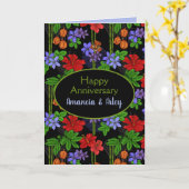 Jamaicaans Jubileum van tropische palmen en bloeme Kaart (Gele Bloem)