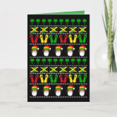 Jamaicaans lelijk kersttrui Rasta Kerstmis Kaart (Voorkant)