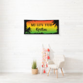 Jamaicaans Love You Bruiloft Jubileum Party Spandoek (Insitu)