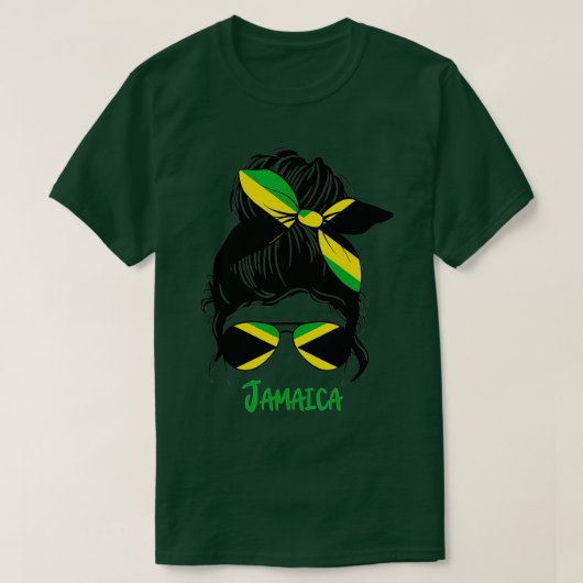 Jamaicaans meisje Jamaica vlag T-shirt (Design voorkant)