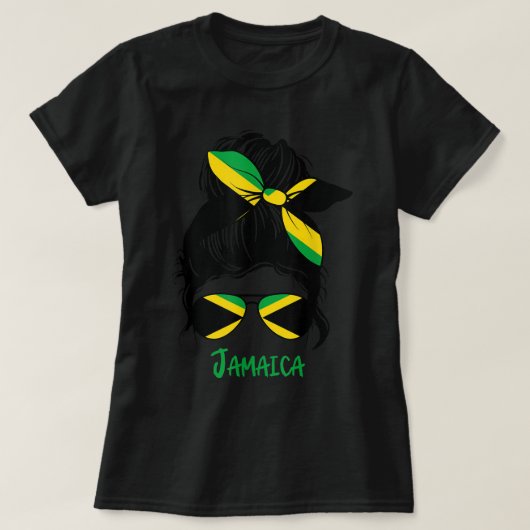 Jamaicaans meisje Jamaica vlag T-shirt (Design voorkant)