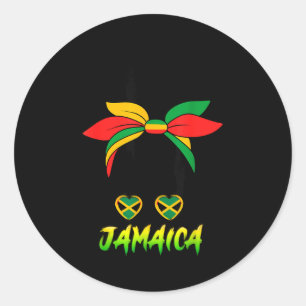 Jamaicaans meisje Jamaica vlag trots zwarte vrouw Ronde Sticker
