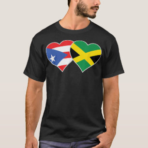 Jamaicaans Puerto Ricaans Hart Liefde Puerto Rico  T-shirt