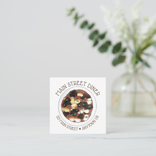 Jamaicaans restaurant Oxtail en Broad Beans Stew Vierkante Visitekaartje (Staand voorkant)