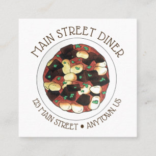 Jamaicaans restaurant Oxtail en Broad Beans Stew Vierkante Visitekaartje