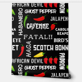 Jamaicaans restaurant Spicy Chili Pepper Pattern Behang
