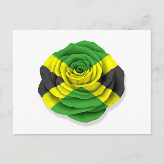 Jamaicaans Roos Vlag op wit Briefkaart (Voorkant)