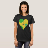 Jamaicaans Sint Vincentiaans Vlag Hart T-shirt (Voorkant volledig)
