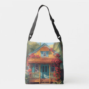 Jamaicaans strandhuisje crossbody tas